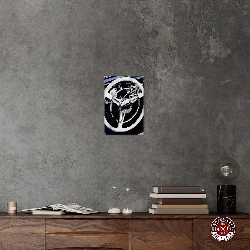 Notoriart Classy Steering Wheel Gallery Wrapped Car 1 Piece Canvas Wall Art