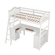 preview thumbnail 4 of 23, Twin Size Wooden Loft Bed with Desk, 2 Drawers, Cabinet, 4 Shelves, Full-Length Guardrail
