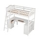 preview thumbnail 4 of 45, Versatility galore Twin size Loft Bed Wooden Kids Bed with Two Drawers,a Cabinet,Four Shelves and Desk