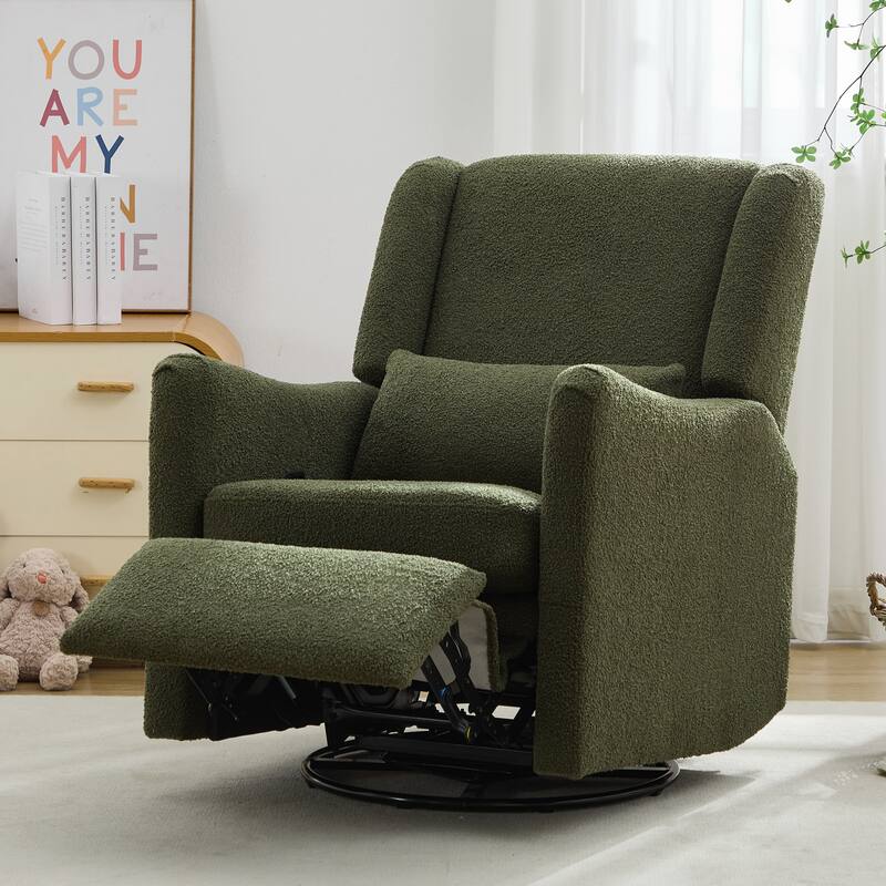 Wingback Swivel Rocker Recliner Chair, Glider Rocker Recliner, Rocking Chair Nursery for Living Room Bedroom Apartment