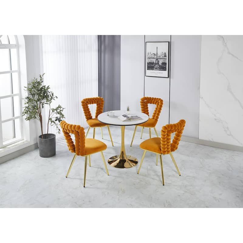 Modern 22.04" Accent Chairs with Iron Tube Legs and Comfortable Backrest (Set of 2)