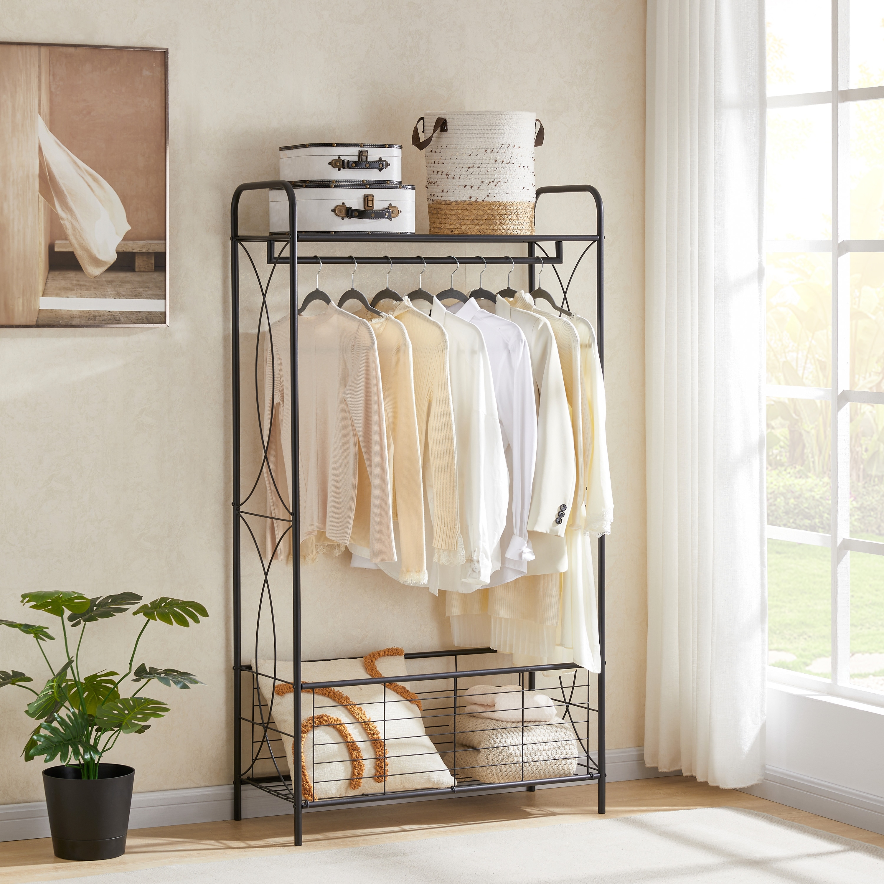 Freestanding clothes best sale rail