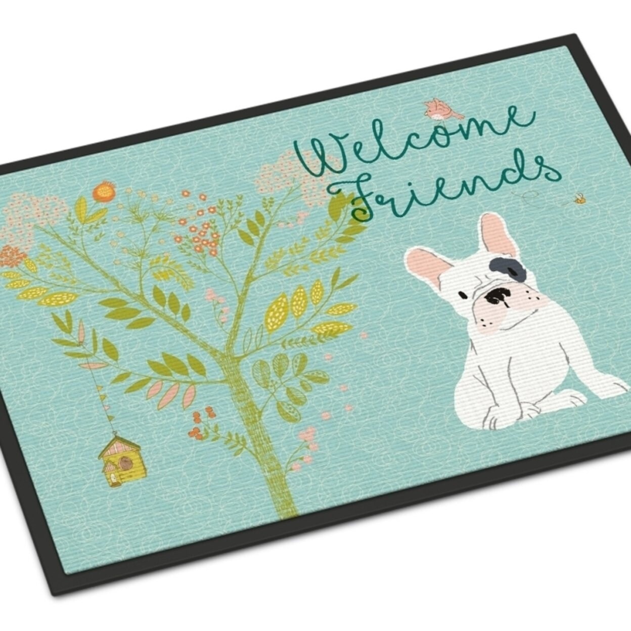 Carolines Treasures Bb7634jmat Welcome Friends Piebald French Carolines Treasures Bb7634jmat