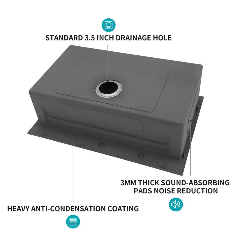 Drop-in Topmount Single Bowl 16 Gauge Stainless Steel Ledge Workstation Kitchen Sink
