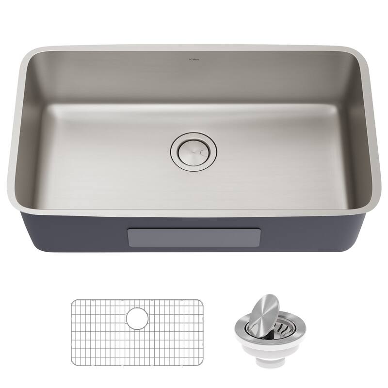 Kraus Dex 33" Undermount Single Basin 16 Gauge Stainless Steel Kitchen - Stainless Steel