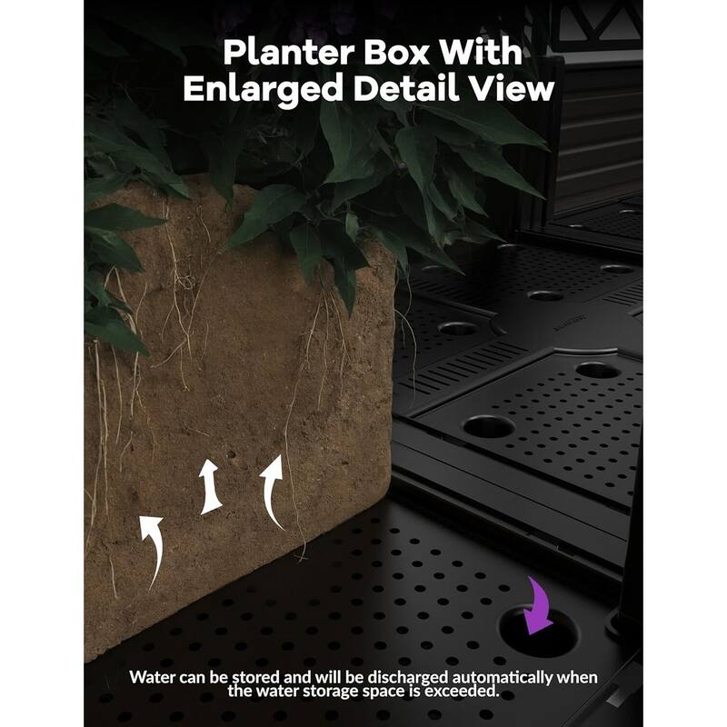 Raised Garden Bed, with Trellis & Privacy Screen