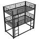 preview thumbnail 15 of 14, Metal Twin Size Triple Bunk Bed with Guard Rails, Silver