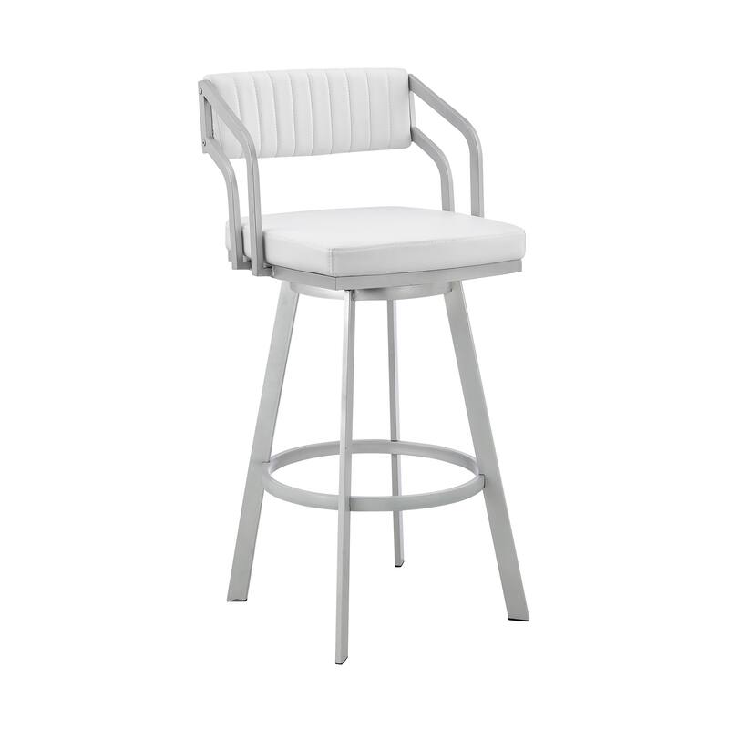 Scranton Faux Leather & Metal Swivel Counter/Bar Stool