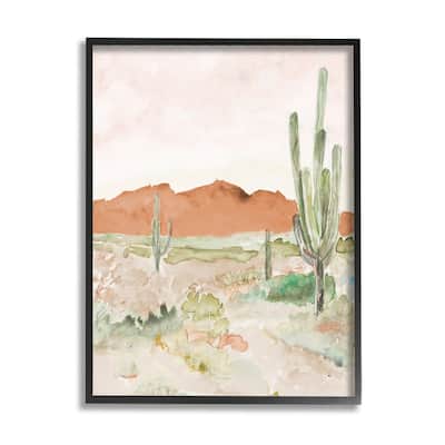 Stupell Cactus Plants Dry Desert Scene Distant Cliffs Framed Wall Art, Design by Lanie Loreth