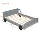 preview thumbnail 6 of 24, Children's Full Size Platform Bed, Car-Shaped Wooden Bed with Wheels