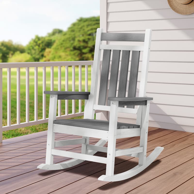 Modern High-Back Rocking Adirondack Chair All Weather