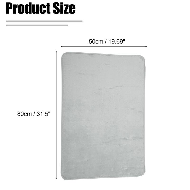 Solid Color Pattern Bathroom Rugs, Polyester Bath Mat, Machine Washable 80x50cm