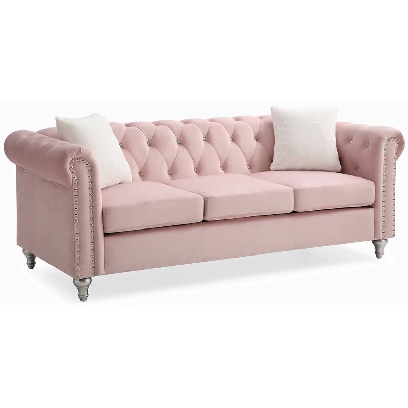Velvet Multiple Cushions sofa with 3 seats