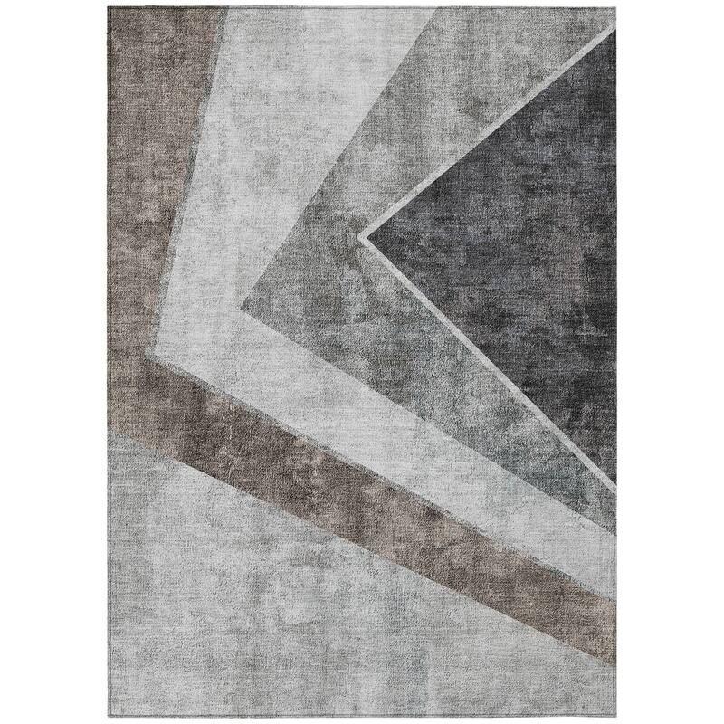 HomeRoots Geometric Transitional Rectangle Outdoor Rug