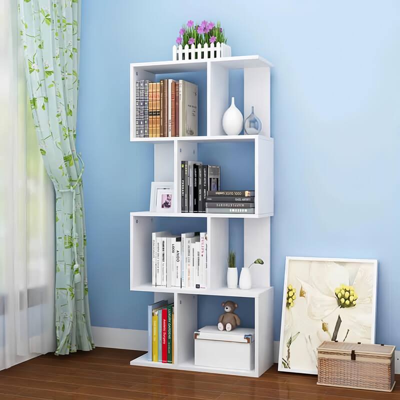 4 Tier Storage shelf S Shaped Bookcase