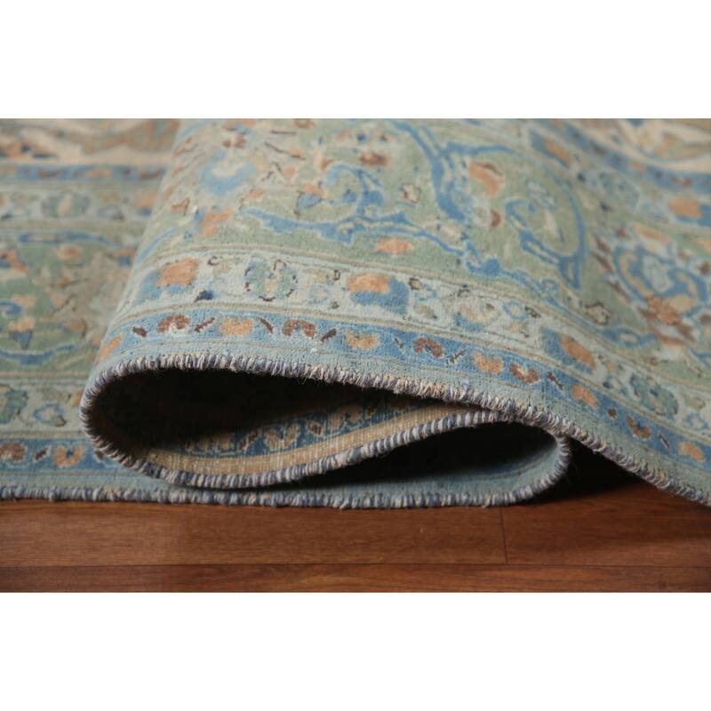 Hand Knotted Oriental 100% Wool Carpet Traditional Floral Peach Kashmar Area Rug - 12' 5'' X 9' 4''