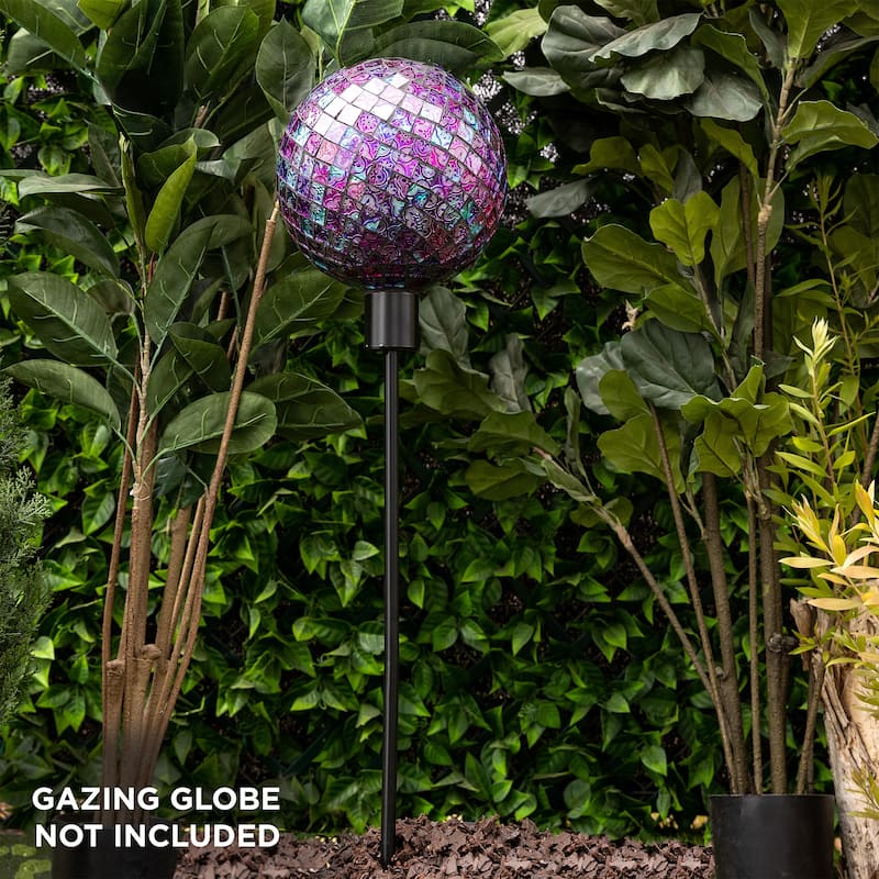 Alpine Corporation 31" Tall Outdoor Metal Gazing Globe Display Stand, Black