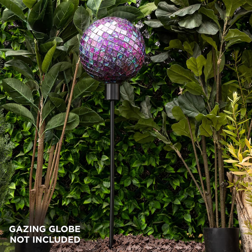 Alpine Corporation 31" Tall Outdoor Metal Gazing Globe Display Stand, Black
