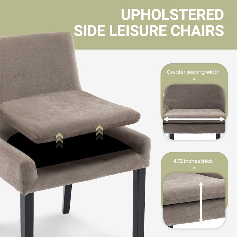 RENEWLINE Mid-Century Modern Corduroy Upholstered Dining Chairs with Solid Wood Legs,Set of 2/4/6