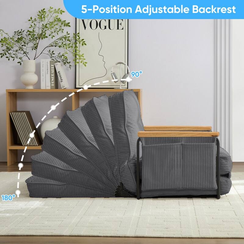 Mixoy Muti-Functional Folding Floor Sofa Bed,3-Seater,2-Seater,1-Seater Lazy Futon Sofa with 6 Position Adjustable Backrest