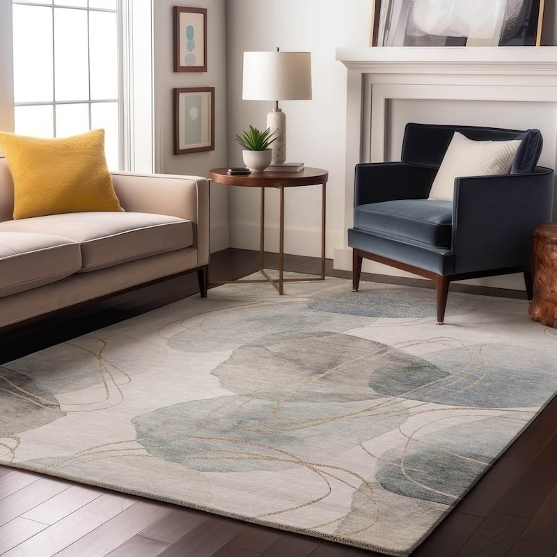 Premium Washable Super Soft Abstract Modern Mayfield Rug - Ivory - 3' x 5' - Rectangle