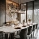 preview thumbnail 2 of 15, Aulia Modern 5-Light Crystal Chandelier Linear Black Kitchen Island Lights - L 45.6" x D 4.5" x H 15.5"