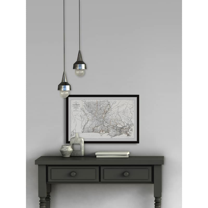 'Louisiana State Outline' Framed Painting Print