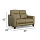 preview thumbnail 5 of 9, Forte 57" Genuine Leather Round Arm Reclining Loveseat