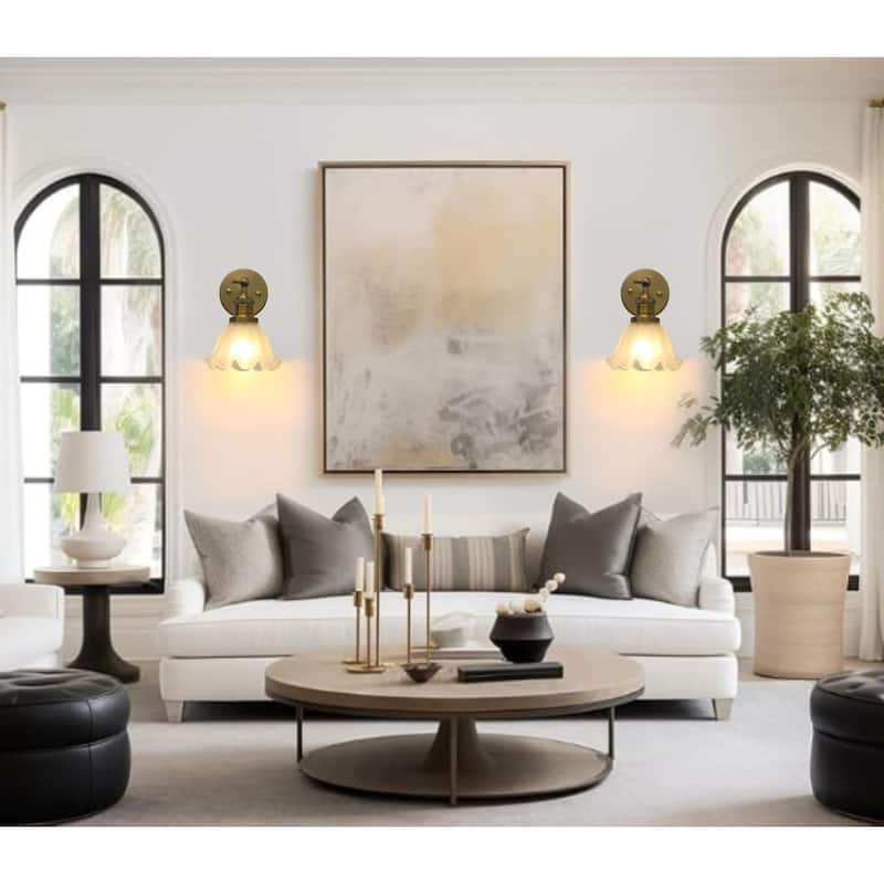 1 Pack wall sconces gold light wall bedroom glass, metal wall lighting