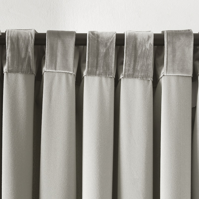 Lush Decor Prima Velvet Solid Light Filtering Back Tab Rod Pocket Window Curtain Panels Set