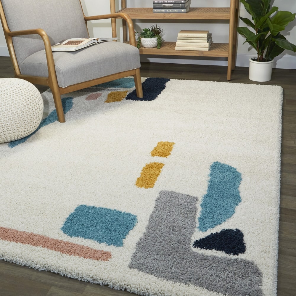 Botello Abstract Shag Area Rug