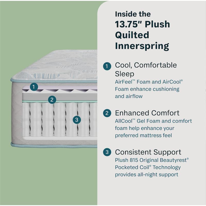 BeautySleep Slumberscape 13.75" Plush Mattress