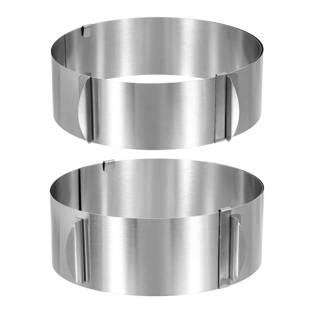2Pcs Cake Ring 6cm/7cm High Adjustable Cake Ring Mousse Baking Moulds