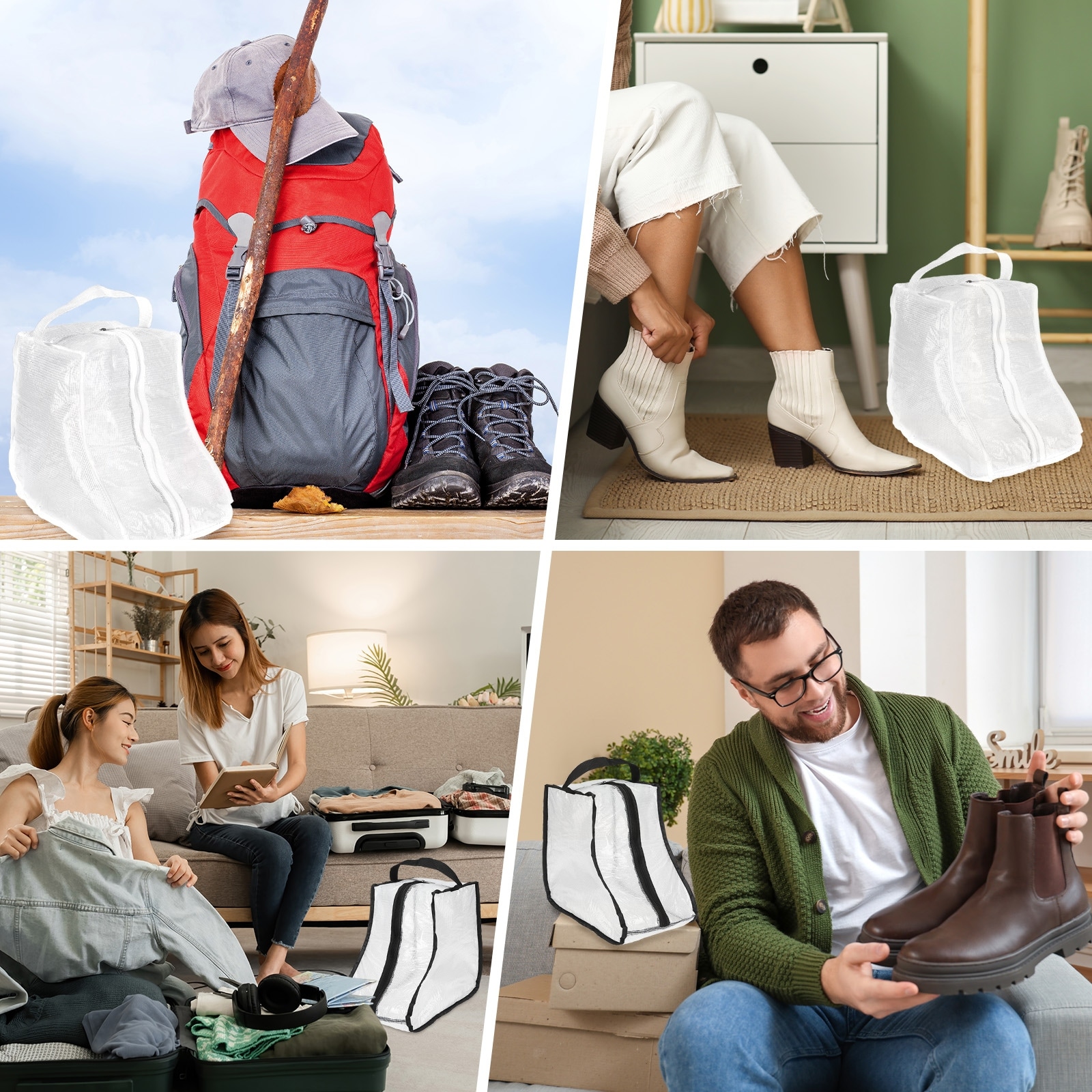 Boot Storage Bags - Portable Boot Carry Bag Waterproof Boots Protector with Handle for Travel & Daily Use