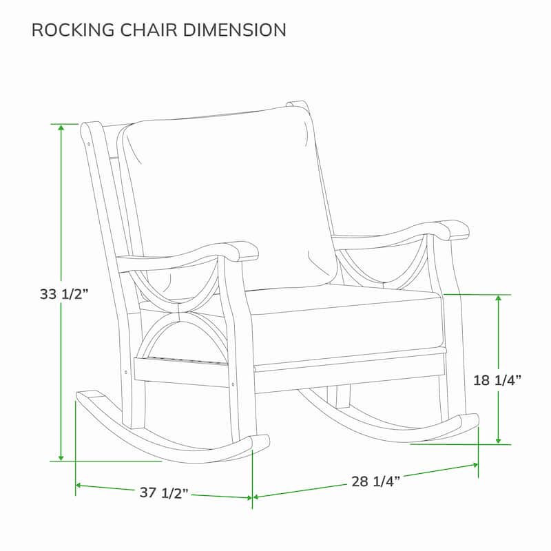 Cambridge Casual Lowell Teak Outdoor Rocking Chair with Cushion