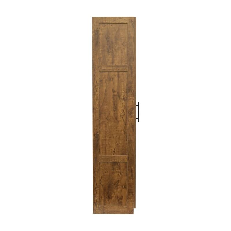 High Armoire Wardrobe and Storage Cabinet with 2 Doors and 3 Partitions to Separate 4 Storage Spaces 29.53”W x 15.75” D x70.87”H