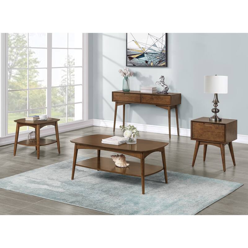Mid Century Copenhagen Console Table in Walnut Finish