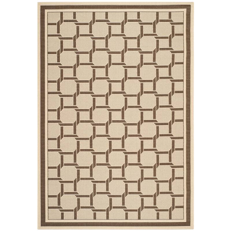 Martha Stewart by SAFAVIEH Resort Weave Indoor/ Outdoor Waterproof Rug - 6'7" x 9'6" - Cream/Chocolate