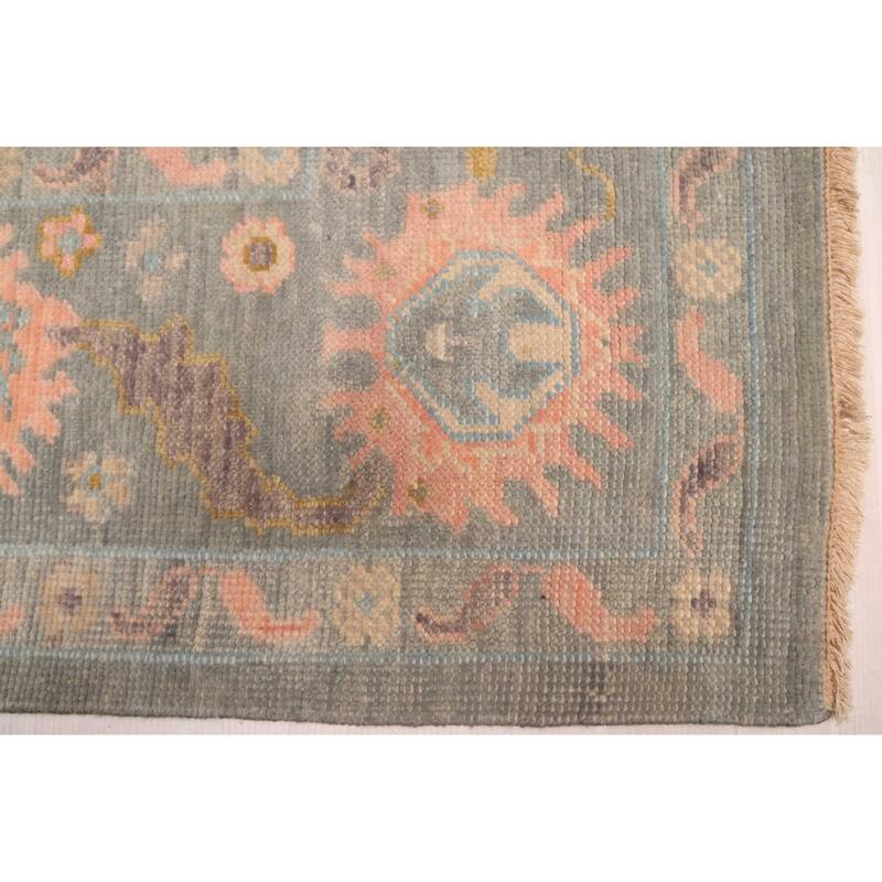 ECARPETGALLERY Hand-knotted Modern Oushak Sage Wool Rug - 7'10 x 10'0