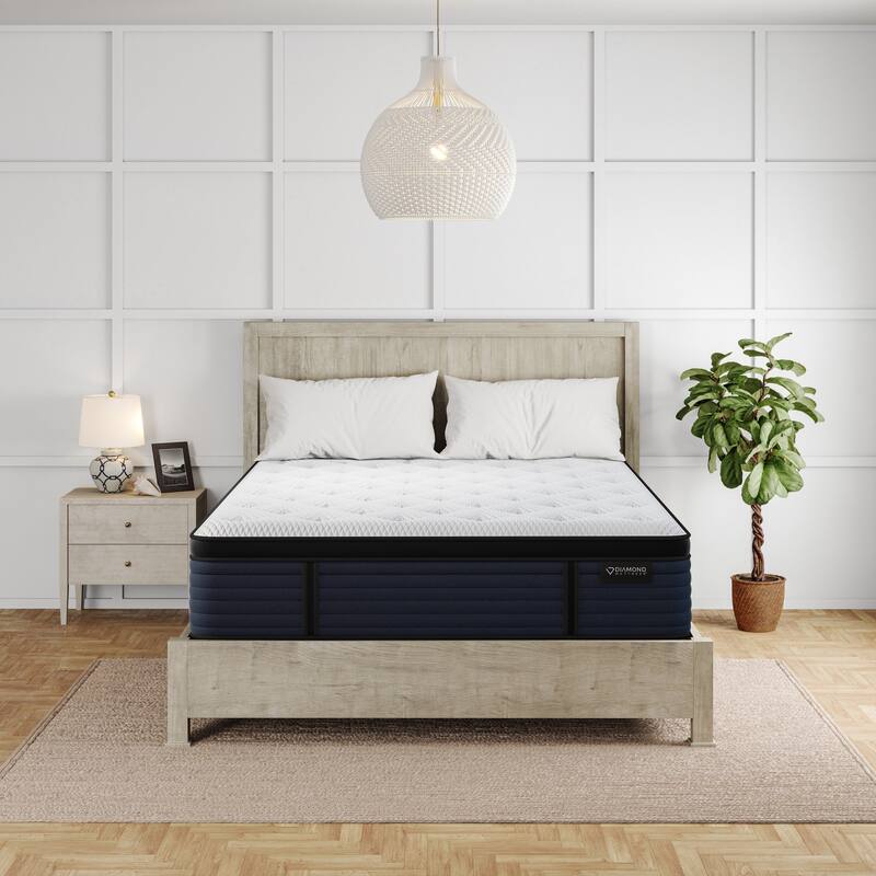 Lucine, 14.5-inch, Cool Natural Latex Euro Top Hybrid Mattress, CertiPUR US and Greenguard Gold Certified