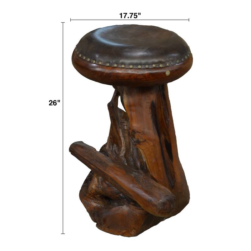 Old Growth Teak Root Counter Stool