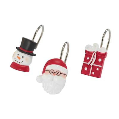 Avanti Linens Ho Ho Ho Shower Hooks - Red