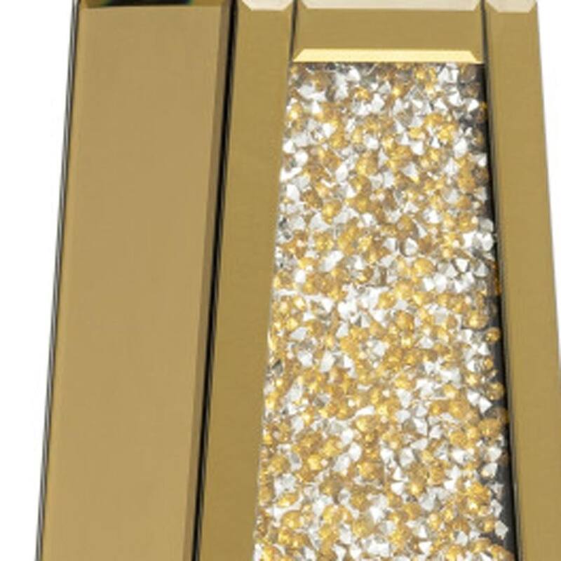 24" Gold Crystal Glass Floor Vase With Faux Crystals - 4.25