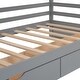 preview thumbnail 14 of 16, Twin Size House Bed Platform Bed Semi-Enclosed Design with Wardrobe and Shelf for Boys Girls, No Box Spring Needed, Grey