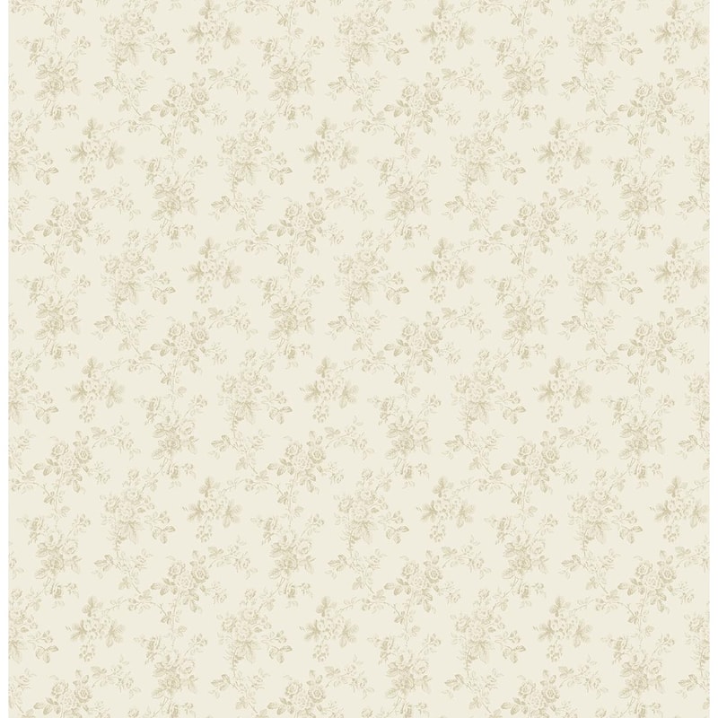 Seabrook Designs Chantilly Miniflora Unpasted Wallpaper - 20.5 in. W x 33 ft. L - Cream
