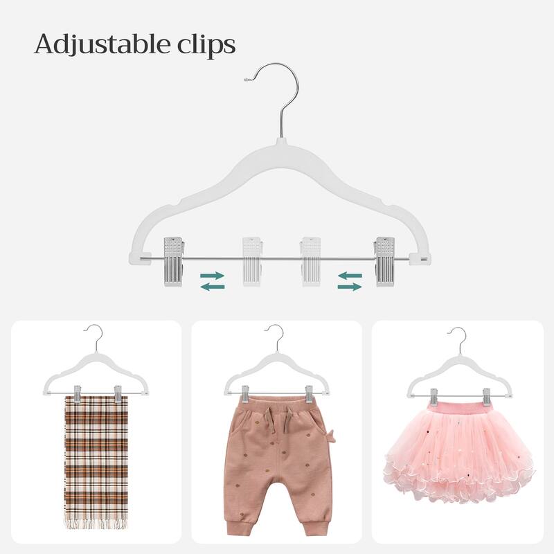 30 Packs Baby Hangers with Clips Baby Hangers with 6 Clothes Dividers - 11.8”W x 7.8”H