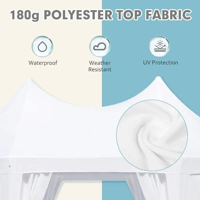 EROMMY 26x19 Adjustable Sidewall White Pavilion Gazebo Tent for Outdoor Party Shelter