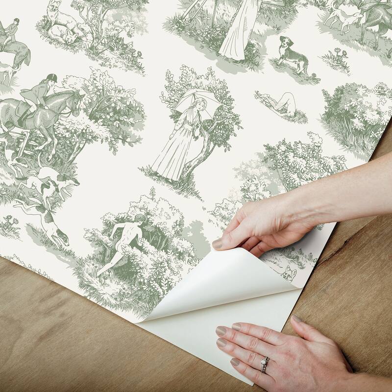Rachel Antonoff Green The Chase Peel Stick Wallpaper