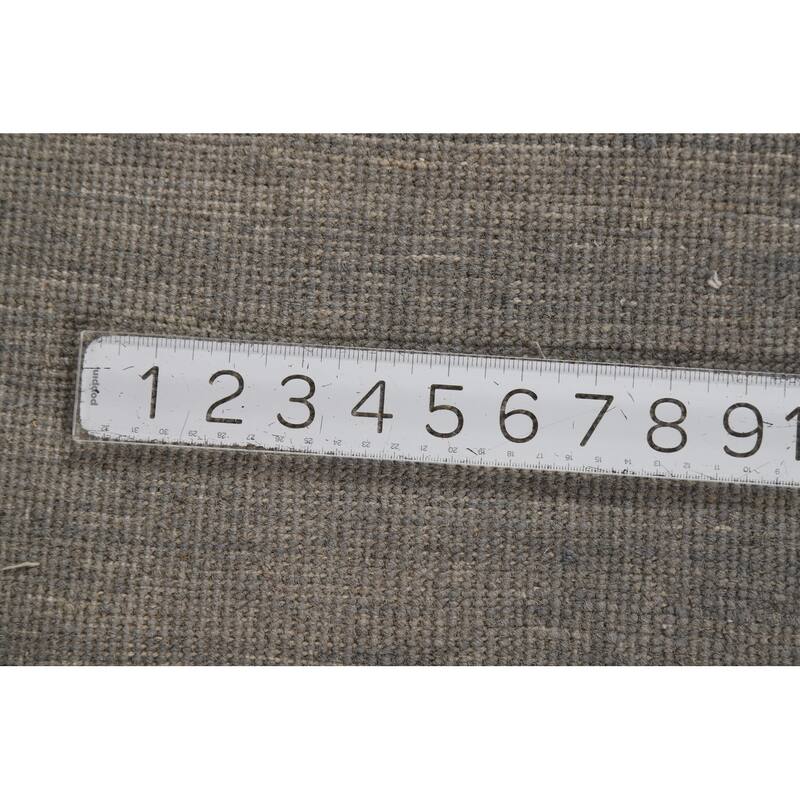 Stripe Gray Modern Gabbeh Oriental Rug Hand-Knotted Wool Carpet - 4'11" x 6'6"