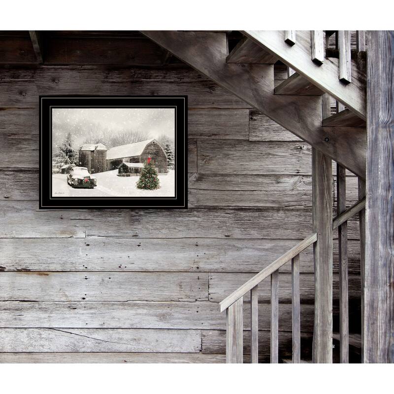 TrendyDecor4U Farmhouse "Farmhouse Christmas" Framed Print Wall Art by Lori Deiter